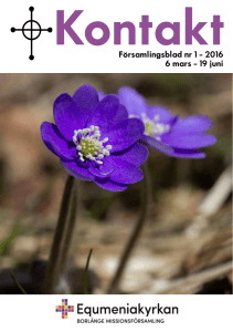 Församlingsblad nr 1 - 2016 6 mars - 19 juni