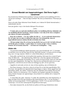 Ernest Mandel om kapprustningen: Det finns logik i