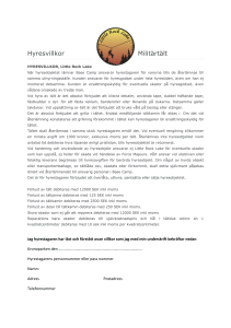Hyresvillkor Militärtält