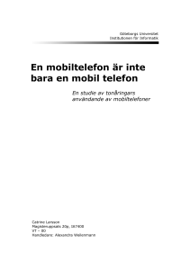 En mobiltelefon är inte bara en mobil telefon - GUPEA