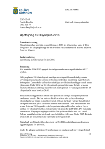 7.a Förslag till beslut- Uppföjning av tillsynsplan