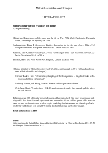 Militärhistoriska avdelningen LITTERATURLISTA