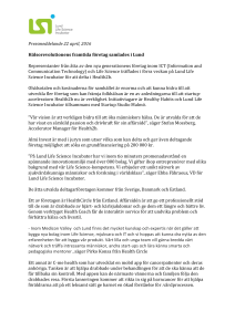 Pressmeddelande 22 april, 2016 Hälsorevolutionens