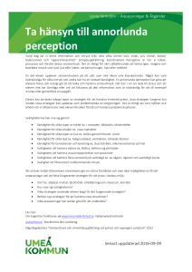Ta hänsyn till annorlunda perception