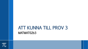 att kunna till prov 3