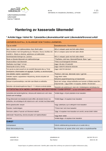 Hantering av kasserade läkemedel, Lathund