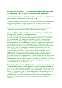 Rapport från seminariet ”Klimatpolitikens ekonomiska utmaningar”