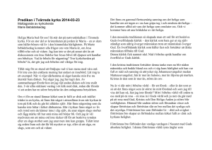 Predikan i Tvärreds kyrka 2014-03-23