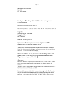 Kammarrätten i Göteborg Box 1531 401 50 Göteborg