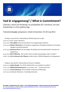 Vad är engagemang? / What is Commitment?
