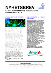 NYHETSBREV - Parkinsonförbundet