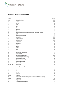 Prislista Klinisk kemi 2015