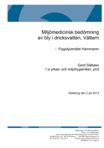 Miljömedicinsk bedömning av bly i dricksvatten, Vättern