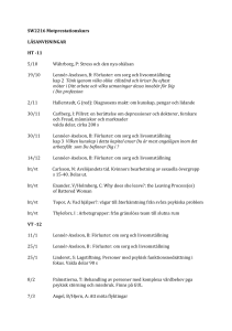 SW2216 Motprestationskurs LÄSANVISNINGAR HT