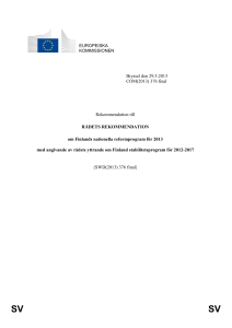 SV SV Rekommendation till RÅDETS REKOMMENDATION om