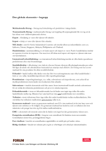 Den globala ekonomin – begrepp