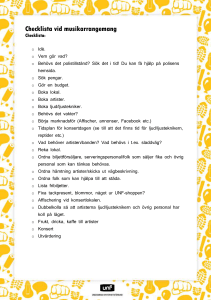 Checklista vid musikarrangemang