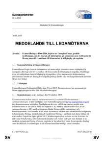 SV SV MEDDELANDE TILL LEDAMÖTERNA