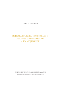 INTERKULTURELL FÖRSTÅELSE I ENGELSKUNDERVISNING