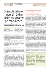 Olämpliga läke- medel till äldre ordineras främst i
