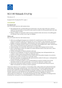 KTH | SG1140 Mekanik II 6,0 hp