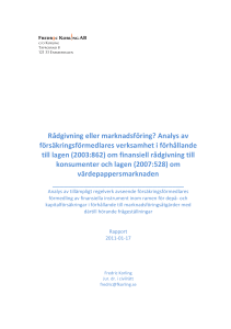 Rättsutredning om försäkringsförmedlare