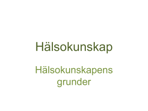 Hälsokunskap