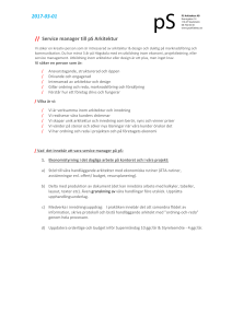 2017-03-01 // Service manager till pS Arkitektur