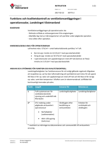 Funktions och kvalitetskontroll av ventilationsanläggningar i
