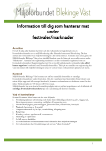 Information till dig som hanterar mat under festivaler/marknader