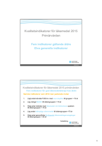 Kvalitetsindikatorer för läkemedel 2015 Primärvården