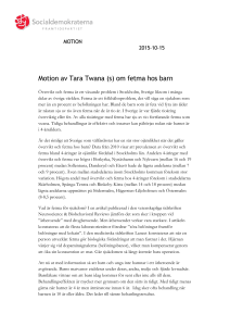 Motion av Tara Twana (s) om fetma hos barn