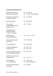 Psykoterapi instanser etc