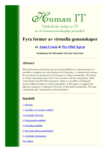 Fyra former av virtuella gemenskaper