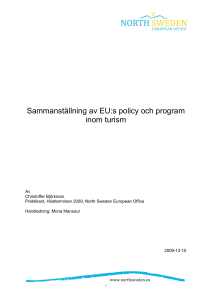 Sammanställning av EU:s policy och program för turism