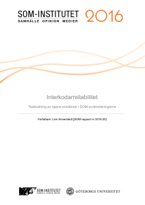 Interkodarreliabilitet - SOM-institutet