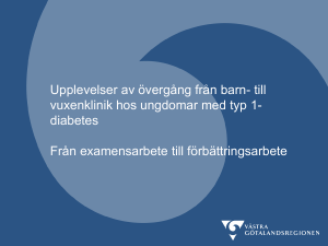 Upplevelser av övergången från barnklinik till vuxenklinik hos