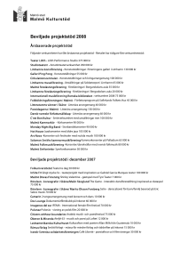 Beviljade projektstöd 2008