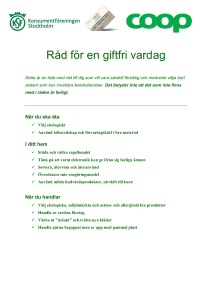 Rå åd fö ör en n gif ftfri v varda ag