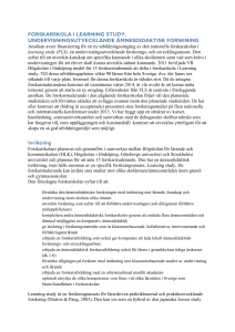 FORSKARSKOLA I LEARNING STUDY