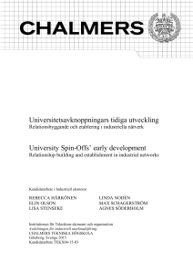 Universitetsavknoppningars tidiga utveckling University Spin