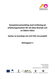 Kompetensutveckling med inriktning på arbetsorganisation för ett