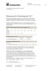 Riksnormen för försörjningsstöd 2017