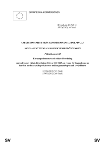 SV SV ARBETSDOKUMENT FRÅN KOMMISSIONENS
