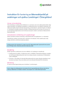 Instruktion för hanteringav läkemedelsavfall på avdelningar och
