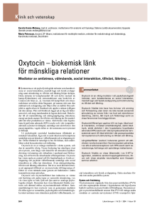 Oxytocin – biokemisk länk för mänskliga relationer