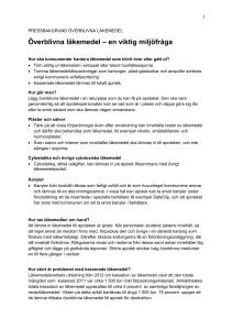 Överblivna läkemedel – en viktig miljöfråga