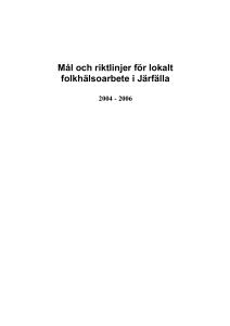 Mål och riktlinjer för lokalt folkhälsoarbete i Järfälla