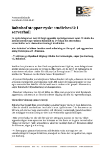 Bahnhof stoppar ryskt studiebesök i serverhall