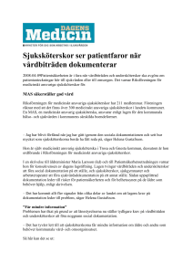 Debattartikel Dagens medicin om dokumentation våren 2008